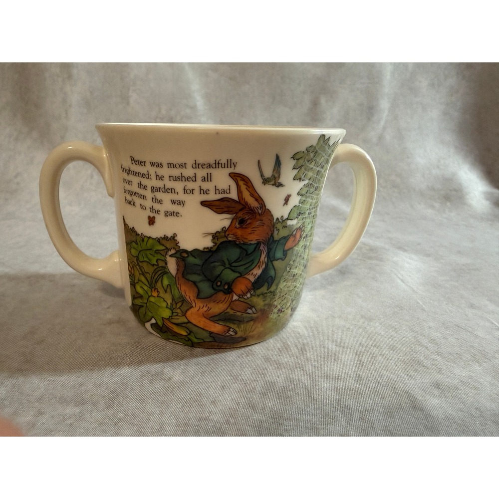 Tempest Co Atkinson 1987 Two Handle Child Cup Beatrix Potter Peter Rabbit‎